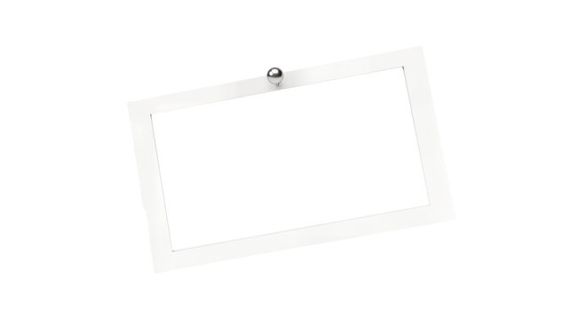 Photo frame for image compositing with a photo pinned to the wall by a silver thumbtack
