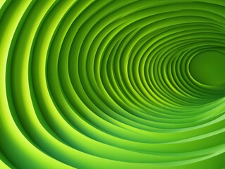 Obraz premium smooth layered concentric green tunnel of flowing curved rings conveying a calming, hypnotic sense of depth