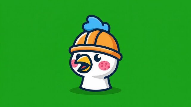 Cute skull character winking and smiling animation