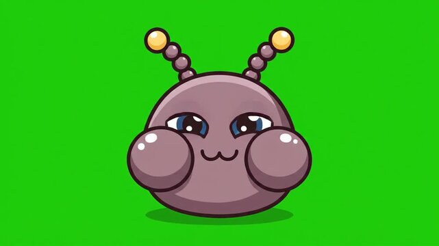 Cute blob character wiggling and smiling