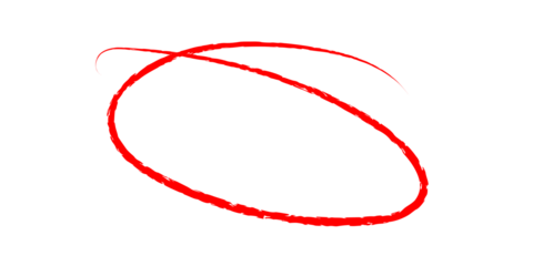 hand drawing different circles isolated on the transparent background, Handwritten red circle. For marking text, numbers, marker pen, pencil, logo, hand-drawn doodle grunge circle highlights	
