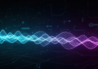 Abstract digital illustration of a wave pattern, representing data flow and technological processes.