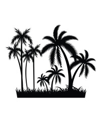 Pulm Tree silhouette vector icon and graphic