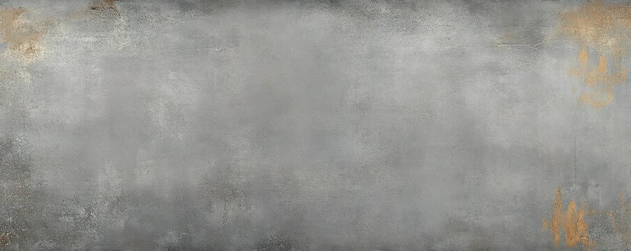 wide weathered metal surface with gray patina, rust stains and textured worn edges evoking an industrial gritty mood