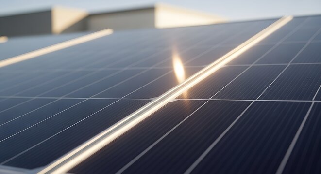 Close-up view of solar panels capturing sunlight.