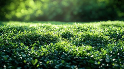 Aerial view of lush green meadow