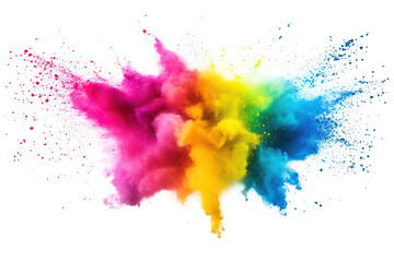 A explosion of colorful powder in shades of pink. yellow. green. and blue. creating an artistic and dynamic scene. suitable for creative projects and celebrations