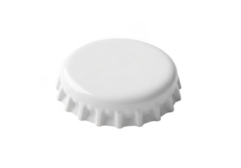 A simple white bottle cap isolated on a transparent background isolated on transparent background