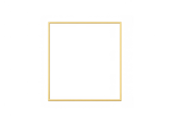 Glowing golden rectangle frame creating a luminous border, vector design on transparent background for luxury branding