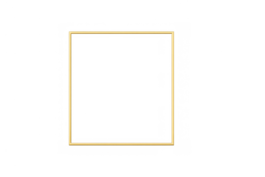 Glowing golden rectangle frame creating a luminous border, vector design on transparent background for luxury branding