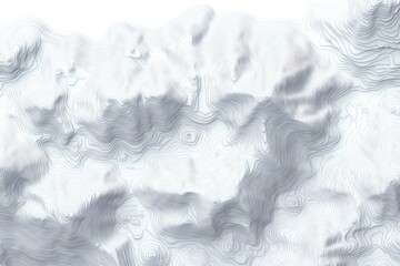 Obraz premium monochrome aerial topographic landscape of layered contour lines forming mountains, ridges and valleys with soft shadows and a calm, contemplative mood