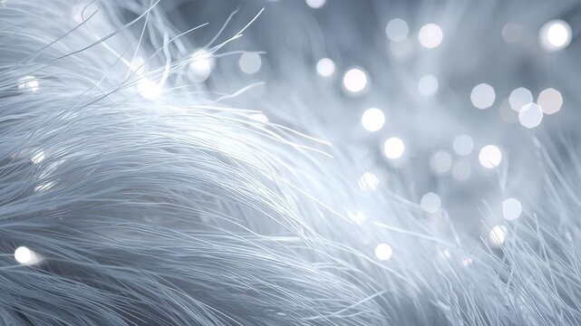 A fuzzy white background with a bunch of white hair. The hair is very fuzzy and looks like it is made of feathers. White soft glow christmas texture, cinematic clean background