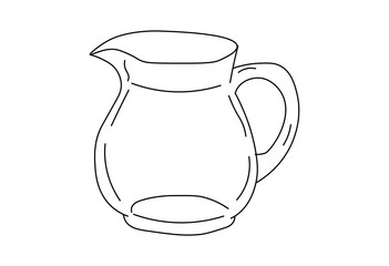 Set of pitcher outlines in various shapes for kitchen cafe and beverage design materials