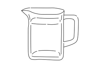 Set of pitcher outlines in various shapes for kitchen cafe and beverage design materials