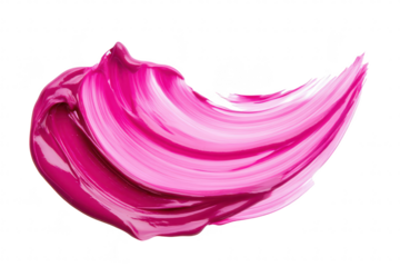 A and dynamic swirl of bright pink paint on a clean white background. the fluidity and texture of the medium. ideal for creative projects or artistic expressions