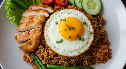 Fried rice with beef eye