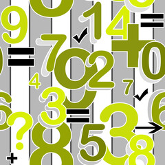 Fun colorful arithmetic, math, bright retro pattern
