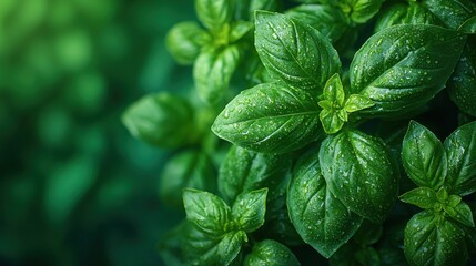 Fresh Thai Basil Leaves on White Background
