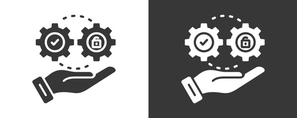 Execute Icon Set Vector Collection Isolated In Black And White