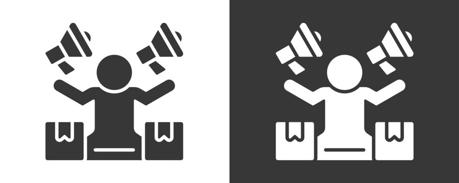 Marketing Icon Set Vector Collection Isolated In Black And White