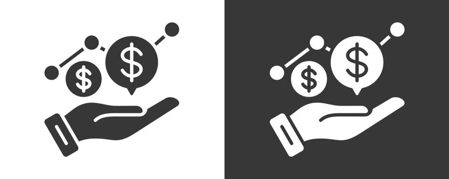 Revenue Icon Set Vector Collection Isolated In Black And White