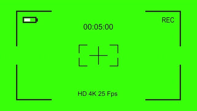 Recording screen overlay, Smartphone Camera recording on green screen background 4K Video.