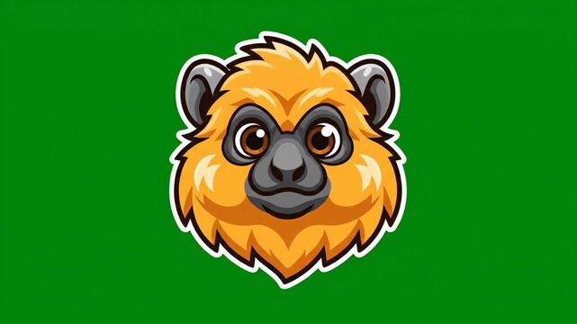 Cute cartoon monkey head expressions animation