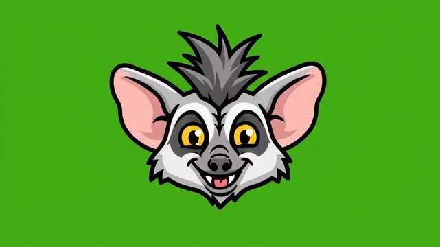 Cartoon bat character expressions animation loop