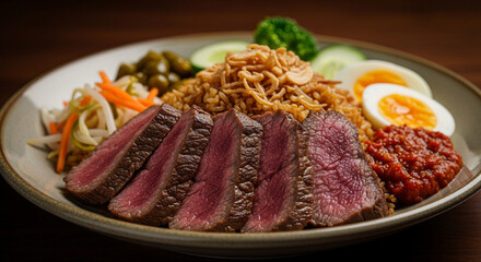 Grilled beef fried rice