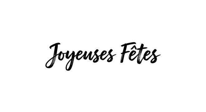 Image with the French phrase "Joyeuses F&ecirc;tes" in cursive font.