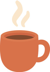 Illustration of a Steaming Cup of Coffee