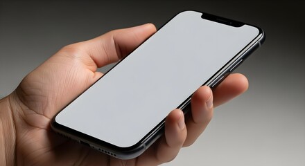 Hand Holding Smartphone Mockup Modern Technology Display