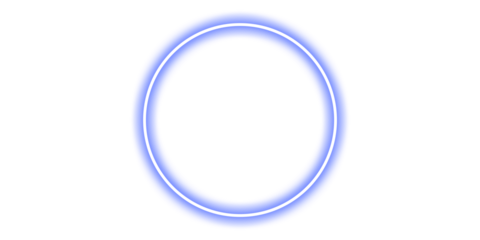 Shine blue neon circle frame for design