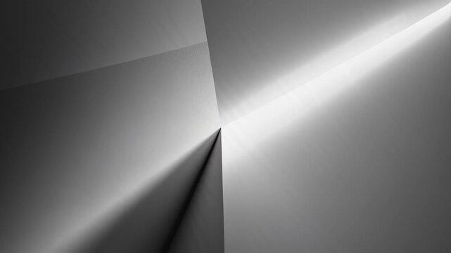 Abstract Light Beam Illuminating Geometric Shadows in Monochromatic Tones