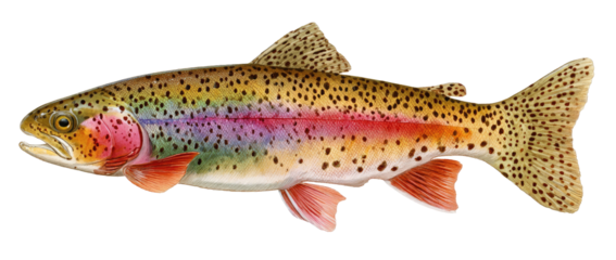 A colorful fish with pink, purple, and yellow stripes on its side