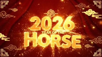 2026 The Year of the Horse Chinese Zodiac Celebration Graphic, Chinese New Year / Lunar new year