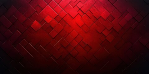 layered red and black geometric tile pattern of overlapping squares and rectangles with dramatic moody depth and a glowing center