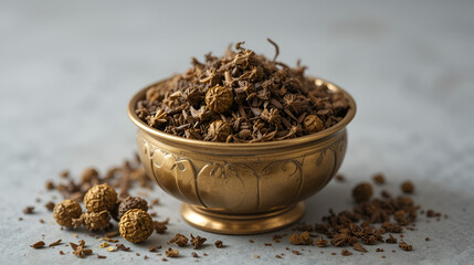 Brass Bowl of Dried Patchouli