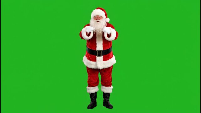 Santa Claus Posing in Costume Against Green Screen Backdrop - Powered by Adobe