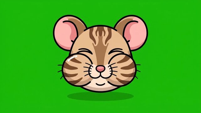 Cute cartoon mouse face expressions animation