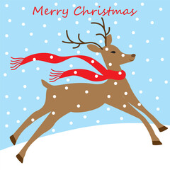 christmas card, gift bag or box design with reindeer