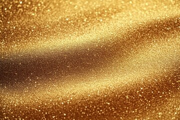 close-up of shimmering gold glitter particles forming soft wavy texture with warm luxurious festive glow