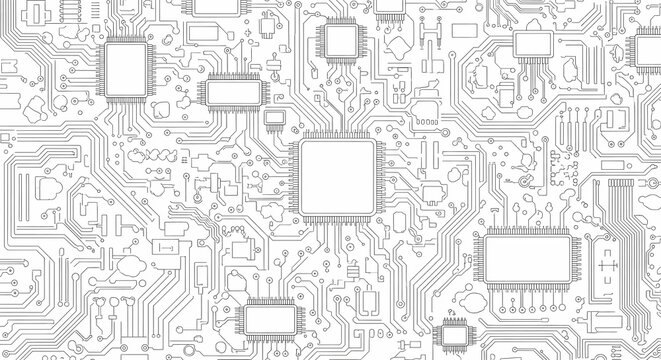 Detailed motherboard blueprint for technology innovation and engineering