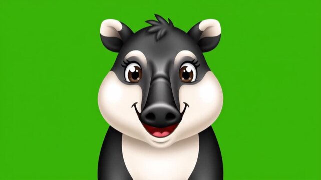 Cute skunk showing happy facial expressions