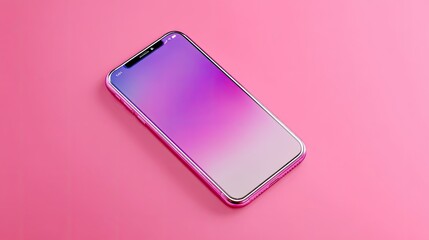 Modern Smartphone on Pink Background with Gradient Effect