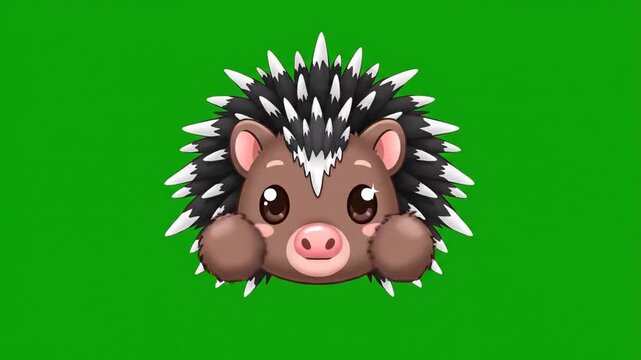 Cute hedgehog expressions animation loop