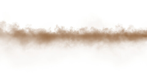 Dust sand soil smoke cloud particles isolated on transparent white background. Brown sandstorm smog sand dust explosion rising. Design elements for Compositing, covering, overlay, PNG	
