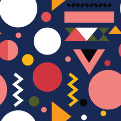 Eclectic Memphis Geometric Shapes Pattern