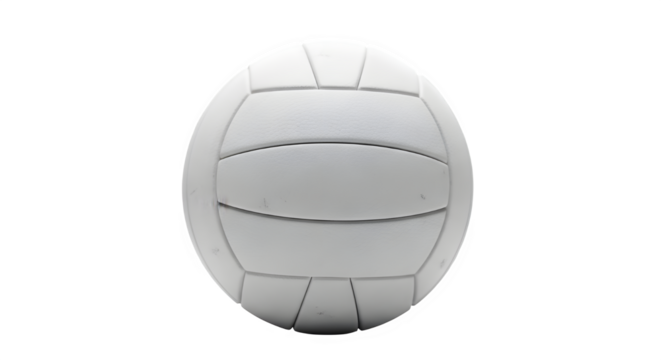 A white volleyball is isolated on transparent background, ready for a game on the beach