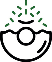 Illustration of donut with sprinkles isolated on white background in vector format